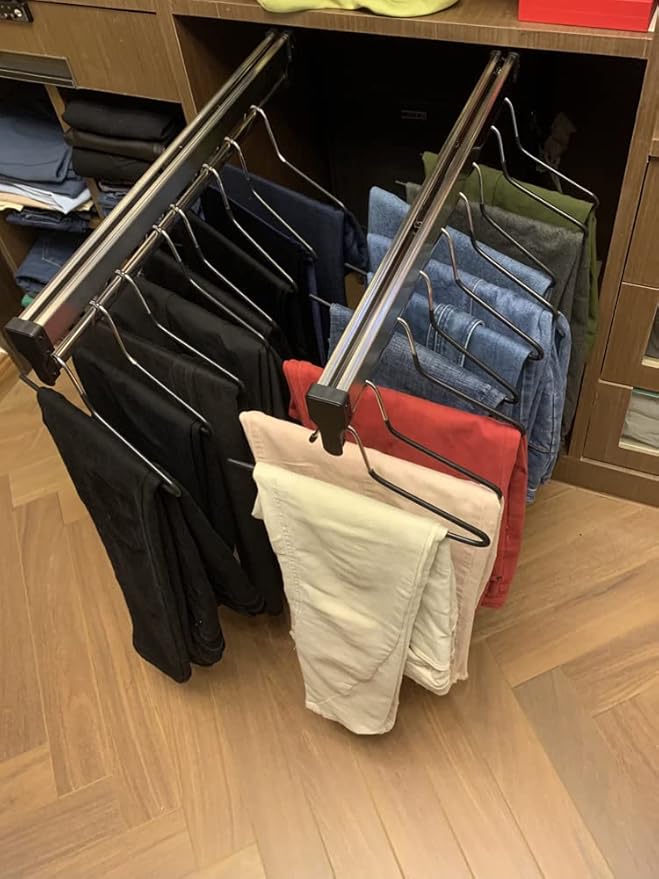 Closet Clothes Hanger Rail,Pull-Out Closet Rod 30-60cm,Wardrobe Clothing Rail,Closet Organizer Rack for Pants and Coat (700mm
