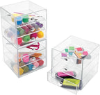 iDesign 3-Drawer Stackable Makeup Organizer - Clear Plastic Drawers for Bathroom, Vanity, or Desk