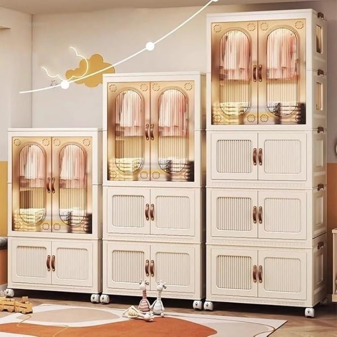 Portable Foldable Wardrobe Closet for Apartments, 3 Cabinets, Sturdy Design, Easy Assembly, Ideal for Bedroom, Bay Window, Cl
