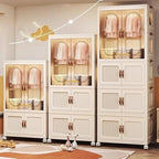 Portable Foldable Wardrobe Closet for Apartments, 3 Cabinets, Sturdy Design, Easy Assembly, Ideal for Bedroom, Bay Window, Cl