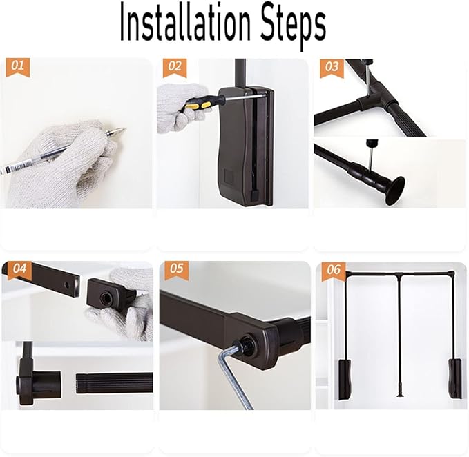 Sliding Wardrobe Closet Rod - Pull Down Hanging Rail For Wardrobe, Adjustable Hanging Lift Clothes Rails, Extendable Clothes 