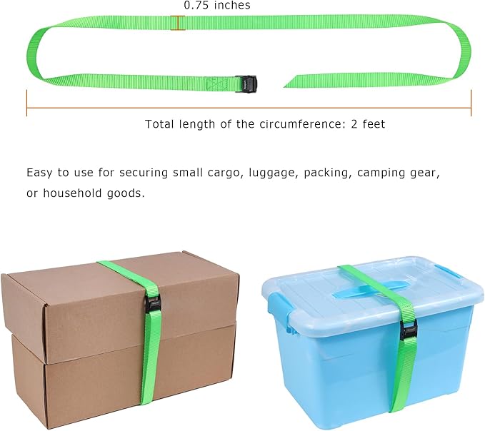 Ayaport Lashing Straps with Buckles Adjustable Cam Buckle Tie Down Cinch Strap Green Strap