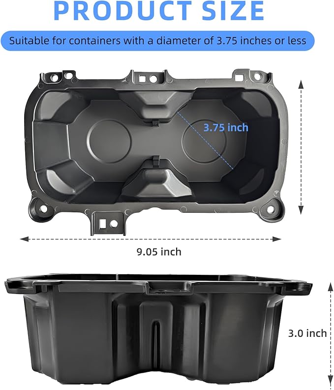 Oversized Cup Holder Compatible with Toyota Tacoma 3rd Gen 2016-2023, ABS Plastic Car Cup Holder Tray Replacement for 3.75" D