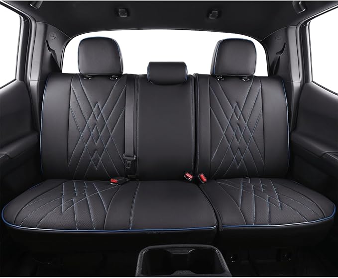 EKR Custom Fit Tacoma Rear Car Seat Covers for Select Toyota Tacoma (Petrol) 2024 2025 2026 Double cab SR,SR5,TRD Sport,TRD O