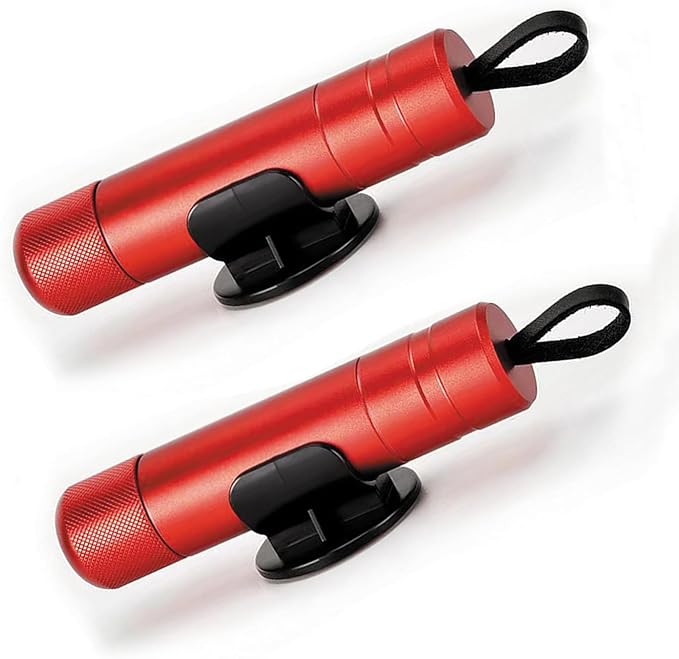 ACEBON 2-in-1 Emergency Car Escape Tool - Spring-Loaded Window Breaker & Seatbelt Cutter, Compact Lifesaver for Families, Por