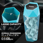 Auto Dynasty Car Trash Can with Lid, Blue Car Garbage Can Cup Holder for Interior, 1 Pack Mini Leakproof Garbage Can with 15Pcs Trash Bags, Multipurpose Storage Organizer for Vehicle Home Office