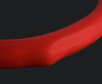 Quick Install Sporty Red Perforated Nappa Leather Steering Wheel Cover Anti-Slip Universal fit 14 ½ to 15 inches Car SUV Pickup Steering Wheel