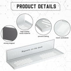 Therwen 4 Pack Magnetic Pegboard Shelves Wall Organizer Metal Pegboard Shelf Steel Tray Accessories Organizing Tools for Craf
