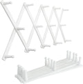 SKOLOO Hat Rack for Wall with 14 Hooks, Pack of 2, Solid Wooden, Modern, Expandable Coat Rack Wall Mount for Coats, Hats, Bag