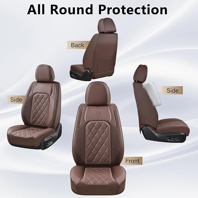 Coverado Front Seat Covers, Car Seat Covers Front Seats, Luxury Faux Leather Seat Covers for Cars, Car Seat Protector Waterpr