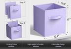 Sorbus 11 Inch Fabric Storage Cubes - Sturdy Collapsible Bins With Handle - 6 Foldable Baskets for Organizing Clothes, Toys, 