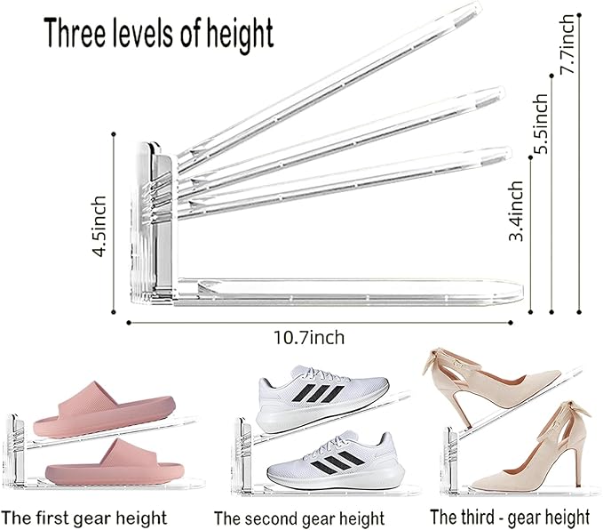 Shoe Slots Organizer for Closet 20PACK Shoe Stacker Adjustable Shoe Slots Organizer Shoe Space Savers Double Layer Stack Shoe