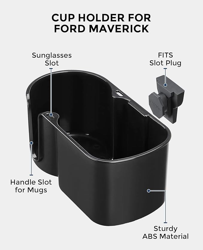 ISSYAUTO FITS Cup Holder Compatible with Ford Maverick 2022 2023 2024 Rear Cup Holder Expander Organizer, Hold 18-32 oz Bottl