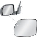 Replacement Driver Left Side Door Mirror Glass Heated with BLIS (Blind Spot Sensor) and Back Plate for 2022-2025 Ford Maverick Bronco Sport