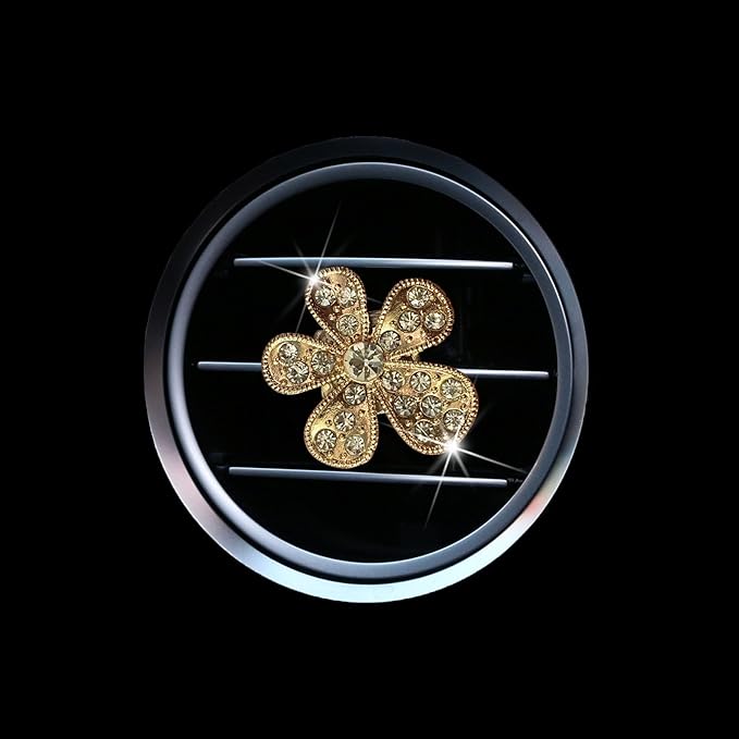 5 Pcs Car Vent Clip,Bling Flower Air Fresheners Vent Clips,Car Diffuser Rhinestone Car Interior Decoration Charm Accessories