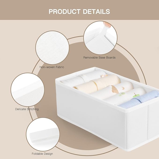 Criusia Drawer Organizer Clothes, 21 Pack Dresser Organizer for Baby Clothes, Underwear, Sock- Foldable Closet Organization a