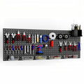 Peg Board Wall Organizer, Black Metal Pegboard Organizer, 2 Metal Pegboard Panels(12"x24") with 68 Accessories, Wall Mount La