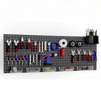 Peg Board Wall Organizer, Black Metal Pegboard Organizer, 2 Metal Pegboard Panels(12"x24") with 68 Accessories, Wall Mount La