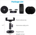 Gym Magnetic Phone Holder Mount with 360° Adjustable Dual Ballhead Magic Arm, Magnet Base Phone Mount for Gym Equipment, Refrigerator, or Any Ferrous Metal Surface, Compatible with All Smartphones