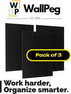 WallPeg 24" x 48" Pegboard Wall Organizer - Kit (PK-312-B) Peg Board Organizer Accessories for Garage pegboard Storage, Tool 
