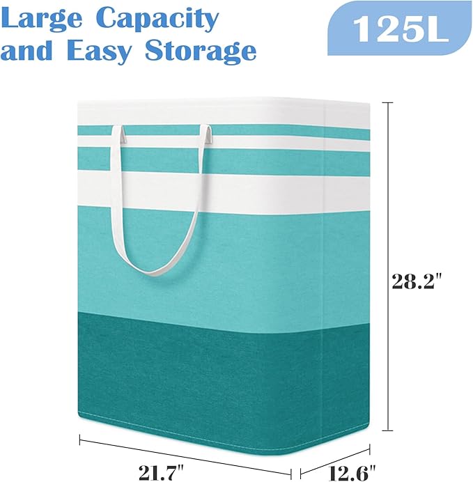 BlissTotes 3-Pack Laundry Basket, Freestanding＆Waterproof Laundry Hamper, Collapsible Tall Clothes Hamper with Easy Carry Han