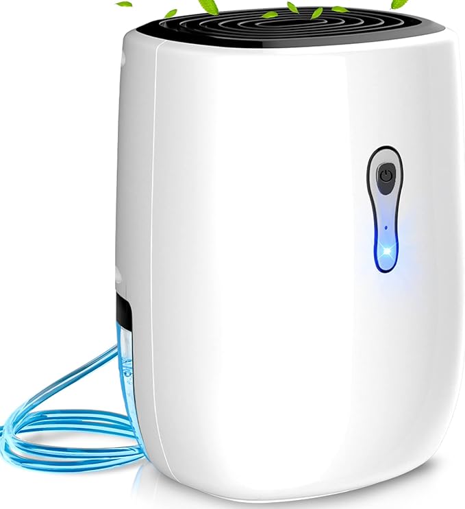 Dehumidifiers for Home 27oz(800ml) Small Auto Shut off Dehumidifiers with Drain Hose,Portable Ultra Quiet Mini Dehumidifier