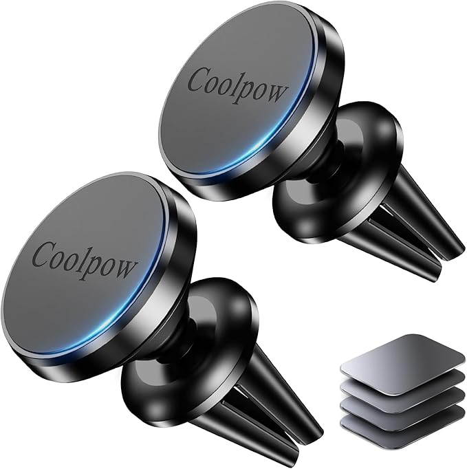 【2-Pack】 Car Vent Magnetic Phone Mount[ Easily Install ] Reusable Magnetic Phone Holder for car Vent air[ Strong Magnet ] [ 360° Rotation ] Fit for iPhone 17 Pro Max 16 15 Samsung & All Cell Phone