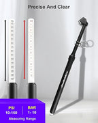 ATsafepro Dual Head Tire Pressure Gauge - 10-150PSI, Heavy Duty Stainless Steel, Accurate Tire Pressure Checker for Truck, RV, Car, Motorcycle,Portable Black Air Gauge Easy to Use (Pack of 2)