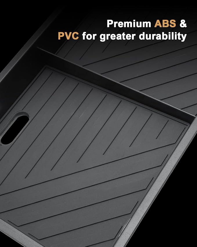 ECOZEN 2026 GMC Yukon Center Console Organizer - Double-Layer TPE For 2025-2026 Yukon/Yukon XL Console Storage Tray Compatible with 2025-2026 Yukon XL(Elevation/AT4) Accessories - Not For Denali