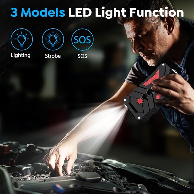 Jump Starter Car Jump Starter Auto Battery Booster Pack 5000A Peak 12V with USB-C Quick Charge,Lithium Jump Box with LED