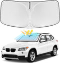 for BMW X1 E84 2011-2015 Windshield Sun Shade - 4 Layers Car Sunshades for Front Windows Shade Cover Custom Fit X1 E84 Sun Visor 250T Retractable Shade Blocks UV Rays Car Accessories