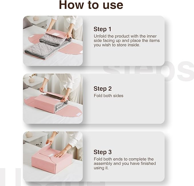 DIMJ Bed Sheet Organizers and Storage 8 Pack, Pink Foldable Sheet Organizer for Linen Closet, Bedding Folder Storage Box with