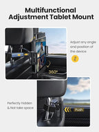 LISEN for iPad Car Holder Back Seat headrest Tablet Holder, Road Trip Essentials Accessories for Women Men Kids Gifts, for Fire HD 2026 iPad Pro 11/13" Air Mini, iPhone, Galaxy Tab, 4.7-12.9" Devices