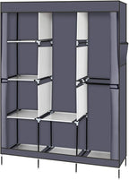 71" Portable Closet Storage Organizer Wardrobe Clothes Rack,Covered Garment Rack,Steel Tube Clothes Storage Organizer,Freesta