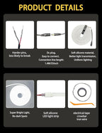 Trunk Dynamic Flowing LED Light Strip for CAR or SUV (Universal Fit), 177Inch Silicone Waterproof Neon Light Strip Embedded, Flexible Cutting 12V Auto Interior Lights Strip (Waem Light 177inch)