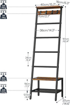 HOOBRO Blanket Ladder, 7-Tier Giraffe Shape Towel Rack for Living Room and Bedroom, 63.4" H Decorative Ladder Shelf with Hook