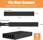 Bamboo Drawer Dividers,17-22" Adjustable Kitchen Drawer Organizer for Clothes,6 Pack Expandable Drawer Organization Separator