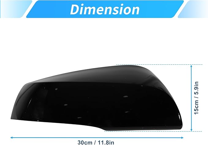 Motoforti Right Side Wing Mirror Cover for Toyota RAV4 2019-2025, Car Rear View Mirror Cover Cap No.87915-42160, Car Exterior Door Side Rearview Mirror Cap Mirror Housing, Glossy Black