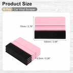 HARFINGTON 10pcs Car Vinyl Scraper 4inch Vinyl Squeegee Felt Edge Squeegee Tool for Car Window Tint Wallpaper Decal Sticker Installation Crafts Car Wrap Paste, Pink
