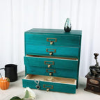 Small Wooden Drawers Rustic Desk Organizers and Accessories Wooden Storage Box with Drawers Desktop Storage Library Card Cata