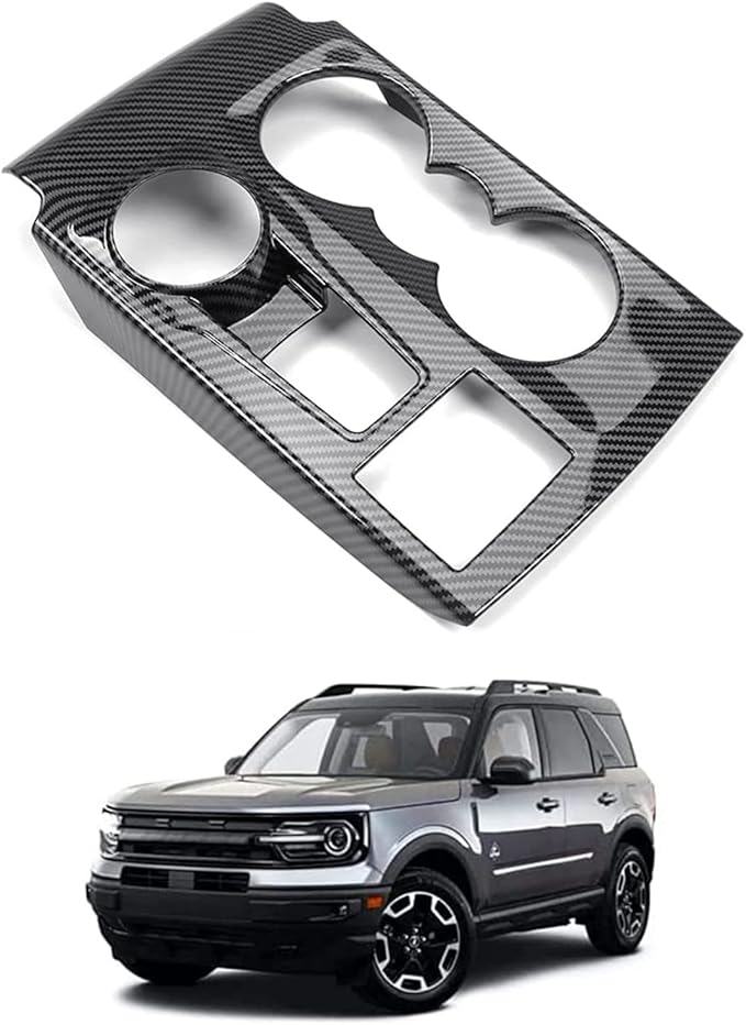 Autorder Custom Fit for Accessories 2021 2022 2023 2024 2025 Ford Bronco Sport Carbon Fiber Gear Shift Panel Cover Center Console Trim for Bronco Sport Big Bend (CX430 4-Door)