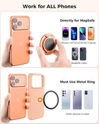 SUPERONE Magnetic Ring Holder for MagSafe Dual-Side Magnetics, Removable Gym Phone Grip with Kickstand for iPhone 17/16/15/14/13/12/ Series MagSafe Case All Phones Compatible with Magnetic Car Mount