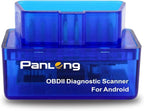 Panlong OBD2 Scanner Bluetooth OBDII Diagnostic Tool Car Code Reader Turn Off Check Engine Light Support Android Torque App