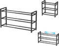 EKETE Expandable Shoe Rack,Adjustable and Stackable 3-Tier Shoe Rack Organizer, Shoe Rack for Closet,Space Saving,Metal Free 