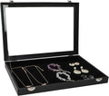 Wudygirl Jewelry Organizer Velvet Jewelry Tray Showcase Display Case Storage Necklace Bracelet Ring Earring Organizer Box Sta