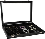 Wudygirl Jewelry Organizer Velvet Jewelry Tray Showcase Display Case Storage Necklace Bracelet Ring Earring Organizer Box Sta