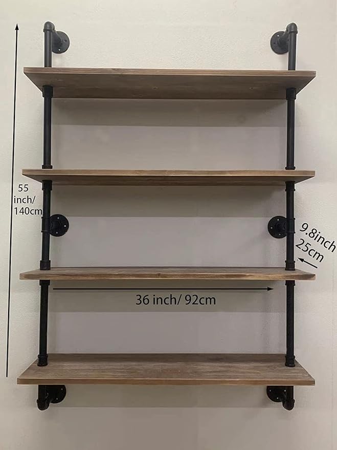 Pipe Shelves Industrial Pipe Shelving Shelves Real Wood Industrial Floating Pipe Shelves with Wood Planks 36 inch Wall Shelve
