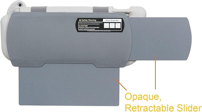 Car Visor Extender TFY Anti-Glare Sun Visor Extender Windshield and Side Window Sunshade and UV Rays Blocker (1 Piece) (Gray)
