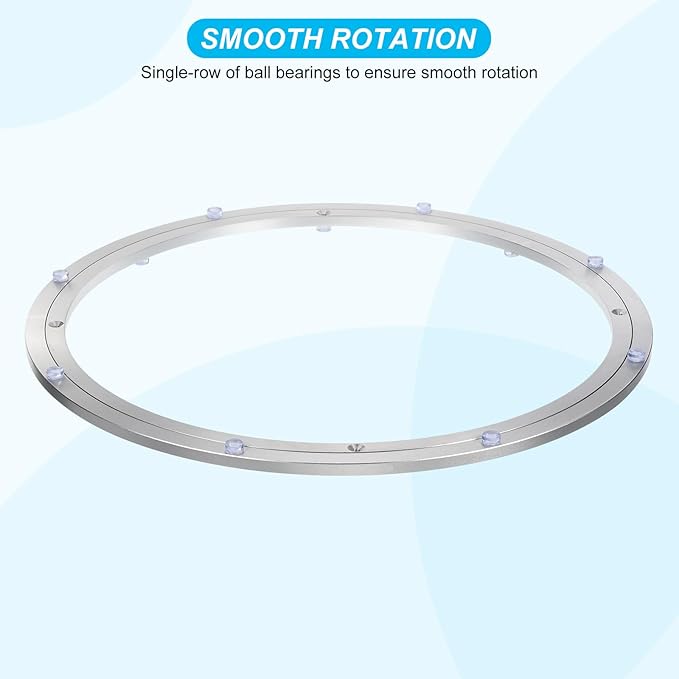 uxcell Aluminium Lazy Susan Turntable Bearing, 20 Inch Round Rotating Bearing Turntable Base for Kitchen Dining Table Base On