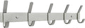 Coat Rack Wall Mount – Brushed Nickel 15 Inch Stainless Steel Hook Rail with 5 Heavy Duty Double Coat Hooks – Wall Mounted Co